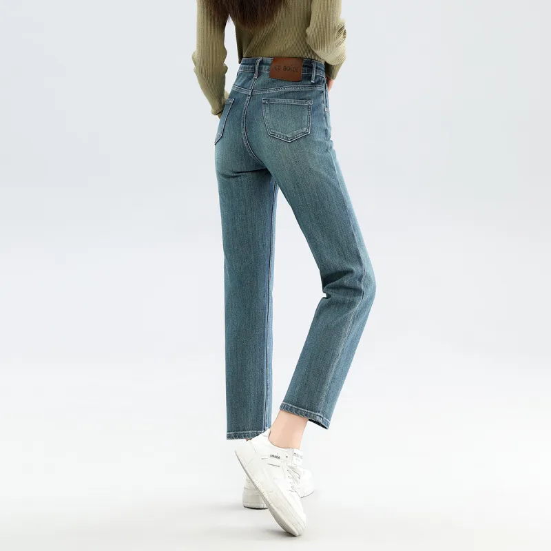 FAWENXIANGZI Jeans Women's Blue-10