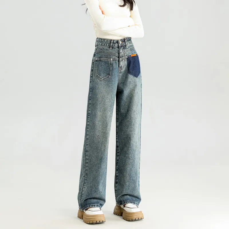 FAWENXIANGZI Jeans Women's Blue-3