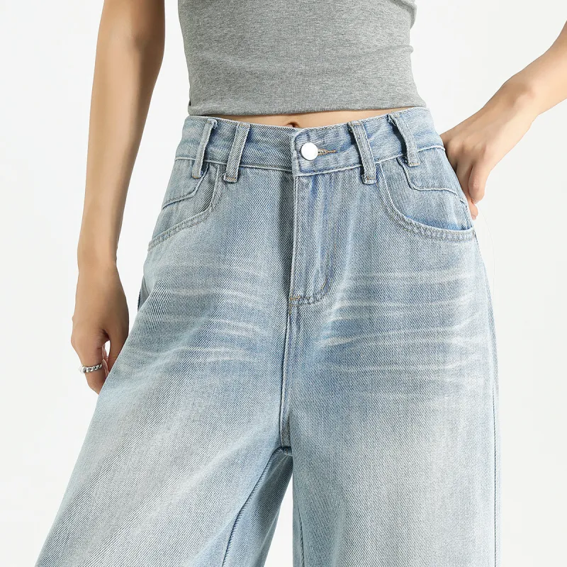 FAWENXIANGZI Jeans Women's Light Blue-3