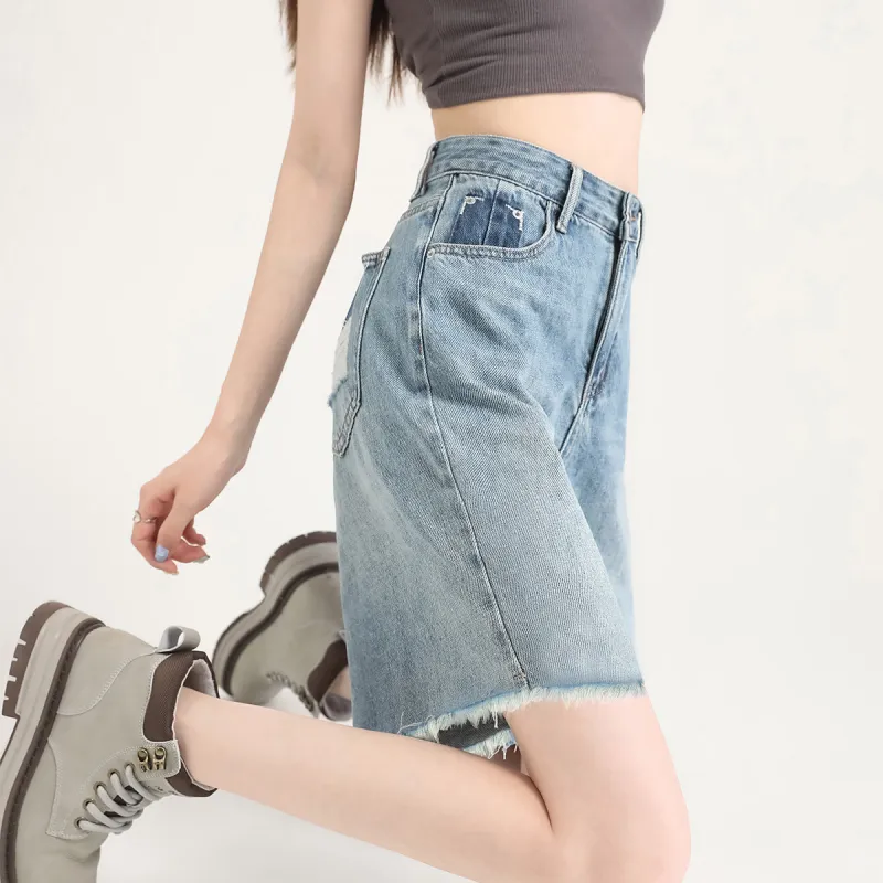 FAWENXIANGZI Denim Shorts Women's-2