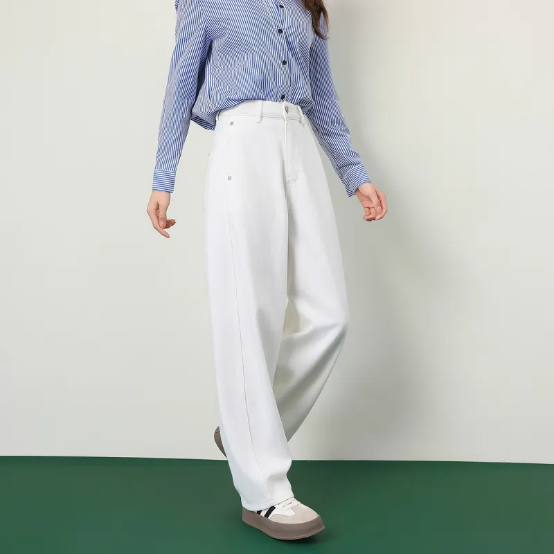 FAWENXIANGZI Jeans Women's White-4