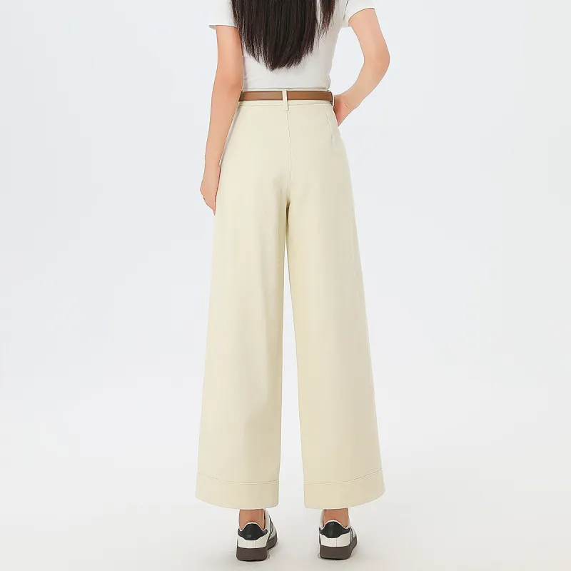 FAWENXIANGZI Jeans Women's Beige Yellow-4