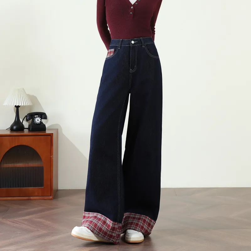 FAWENXIANGZI Jeans Women's Dark Blue-3