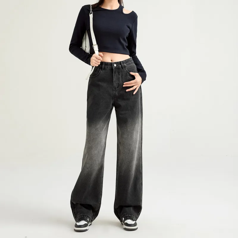 FAWENXIANGZI Jeans Women's Black-5