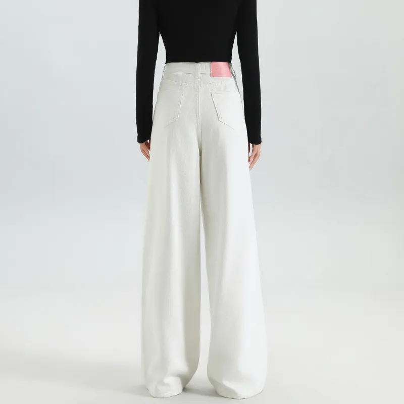 FAWENXIANGZI Jeans Women's White-10