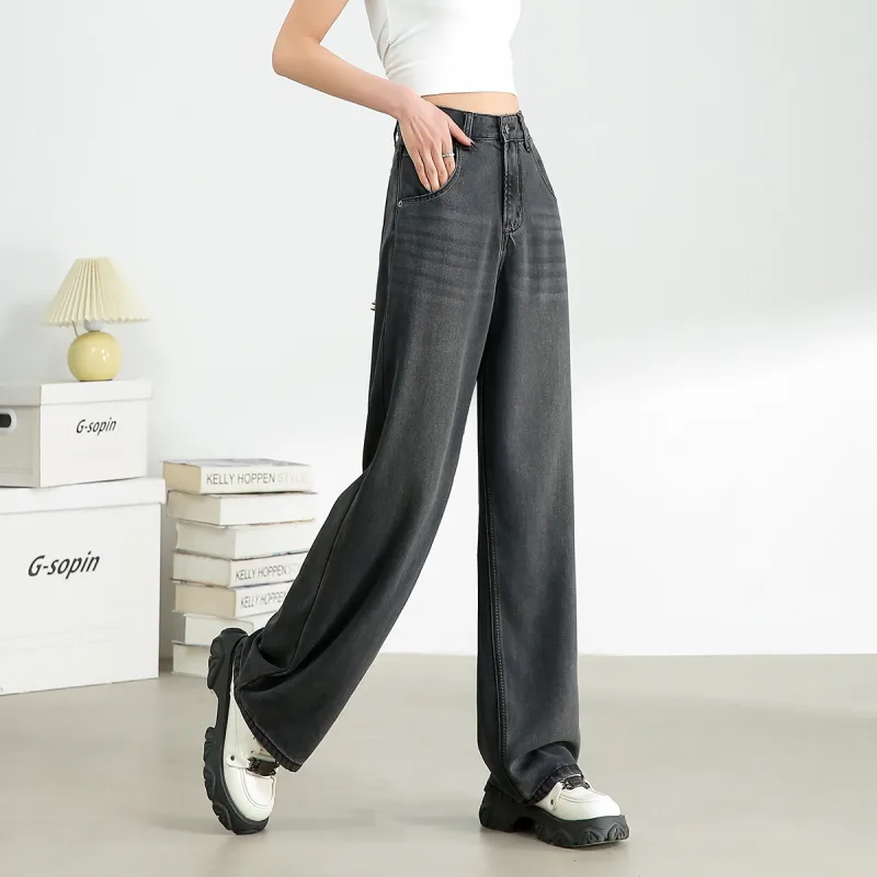 FAWENXIANGZI Jeans Women's Black-4
