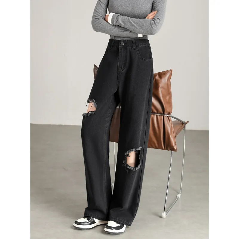 FAWENXIANGZI Jeans Women's Black-6