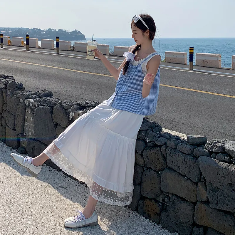 YINLEI Casual Long Skirt Women's-5