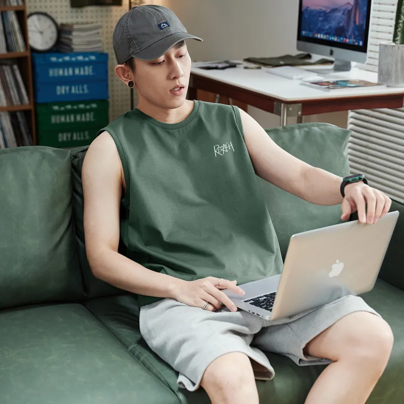 Tonlion Tank Tops Men Pale Green-1