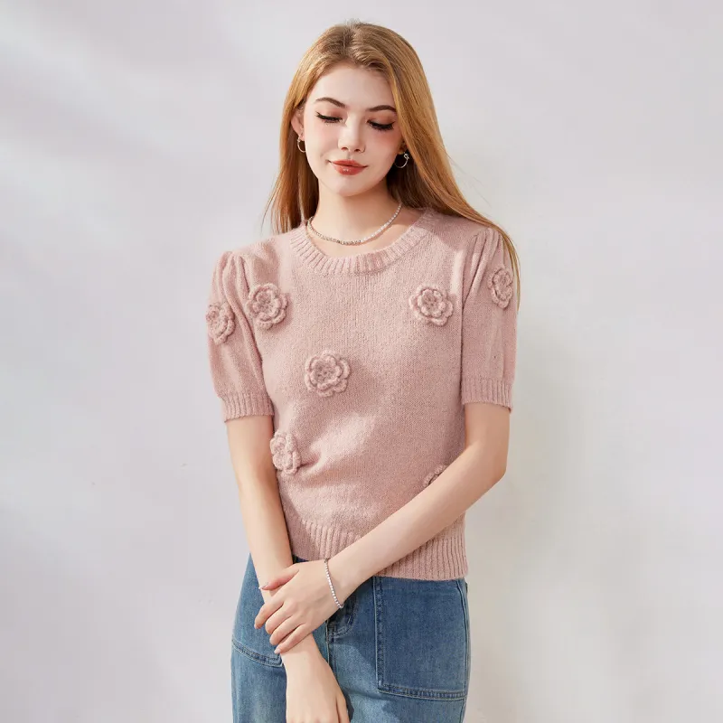 FAWENXIANGZI Knitwear Women's Pink-1