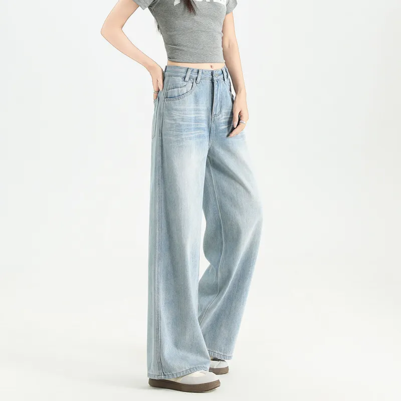 FAWENXIANGZI Jeans Women's Light Blue-5