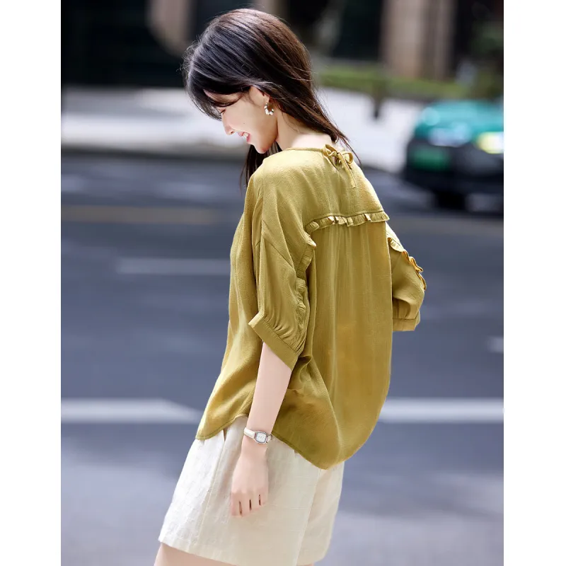 Still quiet Shirts Women's Green-4