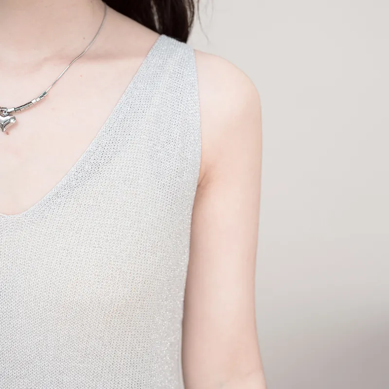 FAWENXIANGZI Tank Tops Women's Light Gray-5