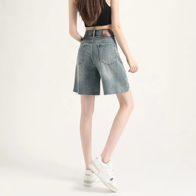 FAWENXIANGZI Denim Shorts Women's-10