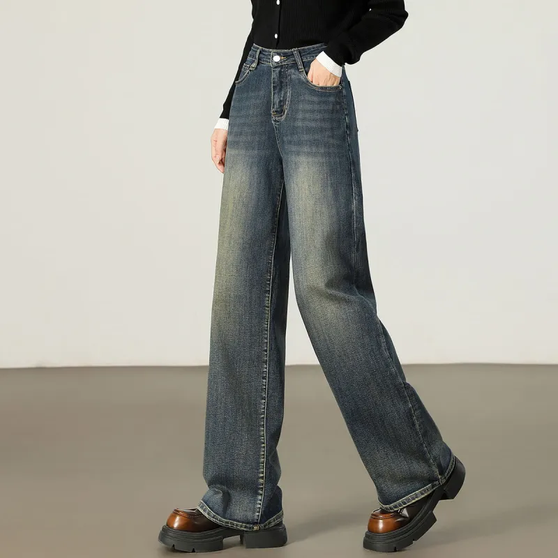 FAWENXIANGZI Jeans Women's Denim Blue-3