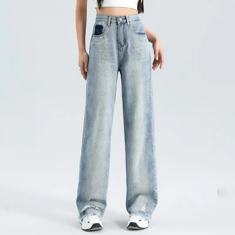 FAWENXIANGZI Jeans Women's Blue-7