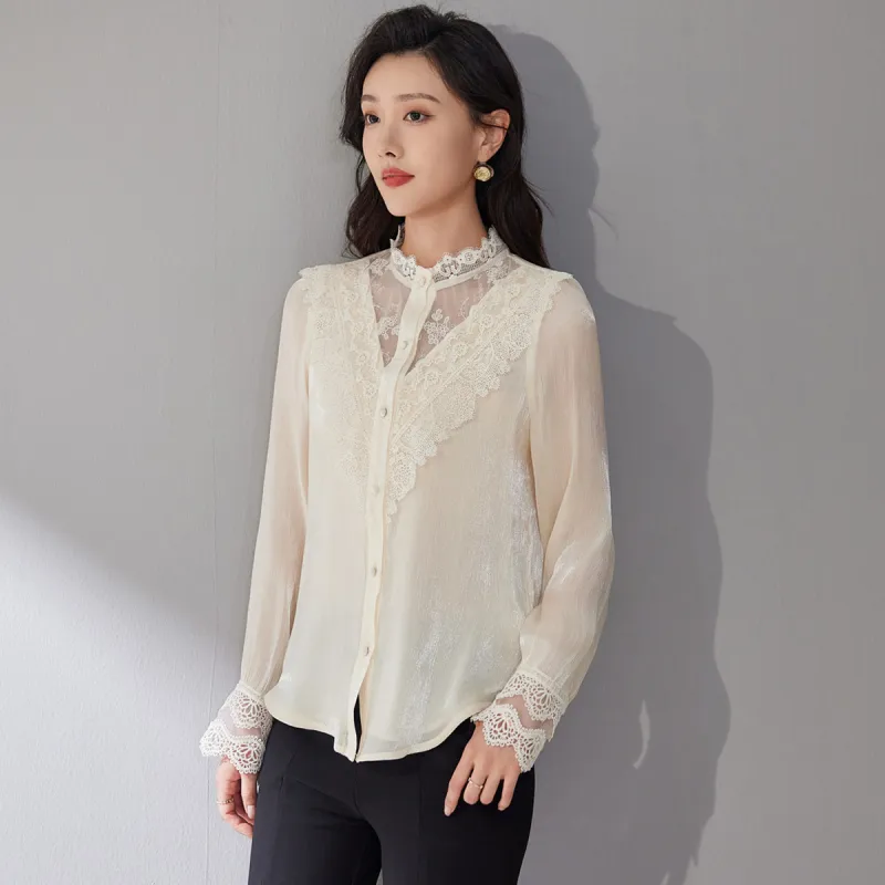 Hang Yi Court Shirts Women's Champagne-1