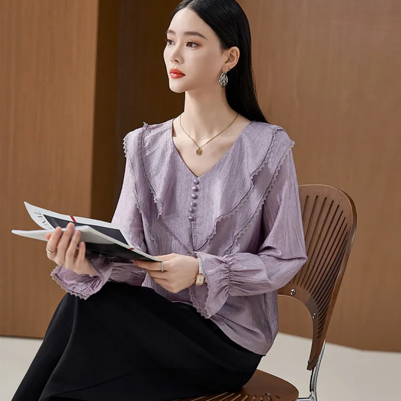 Hang Yi Court Shirts Women's Light Purple-2