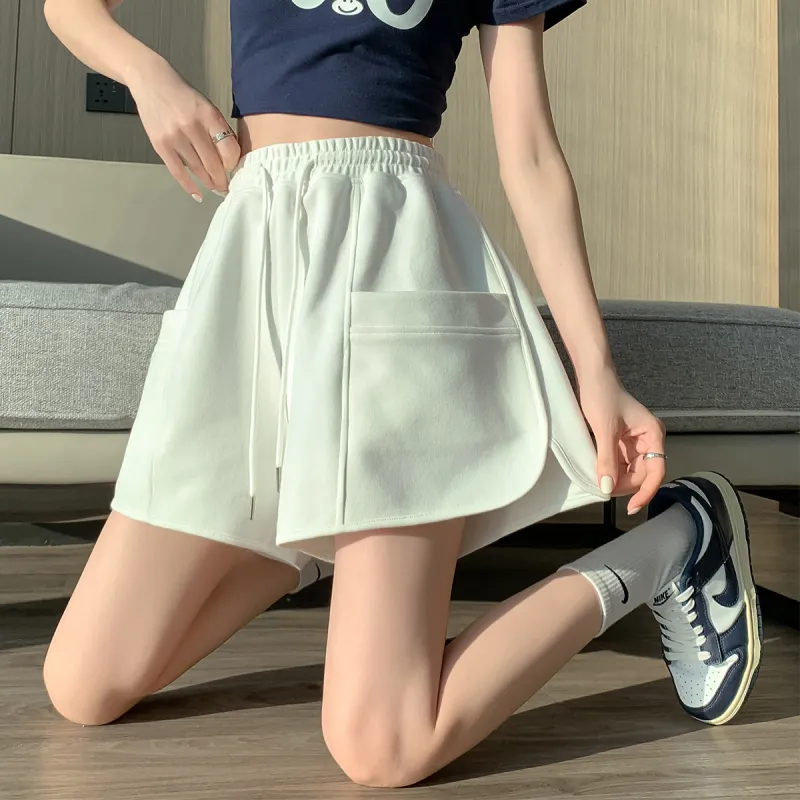 Tonlion Casual Shorts Women's White-2