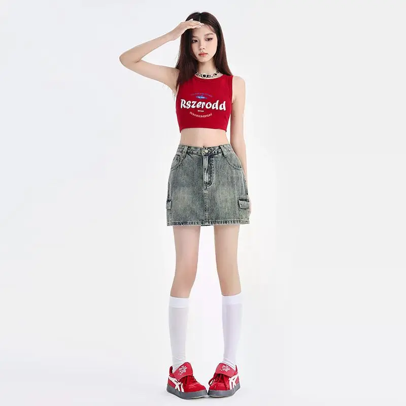 YINLEI Denim Short Skirts Women's-1