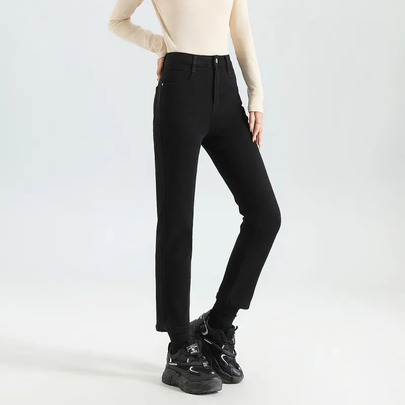 FAWENXIANGZI Jeans Women's Black-2