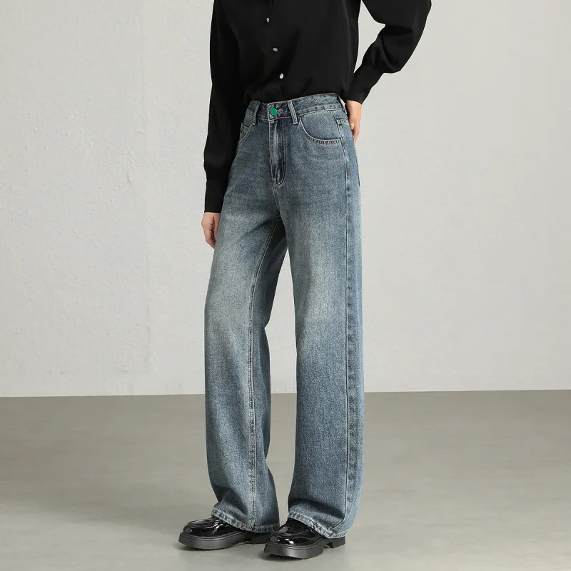 FAWENXIANGZI Jeans Women's Blue-4