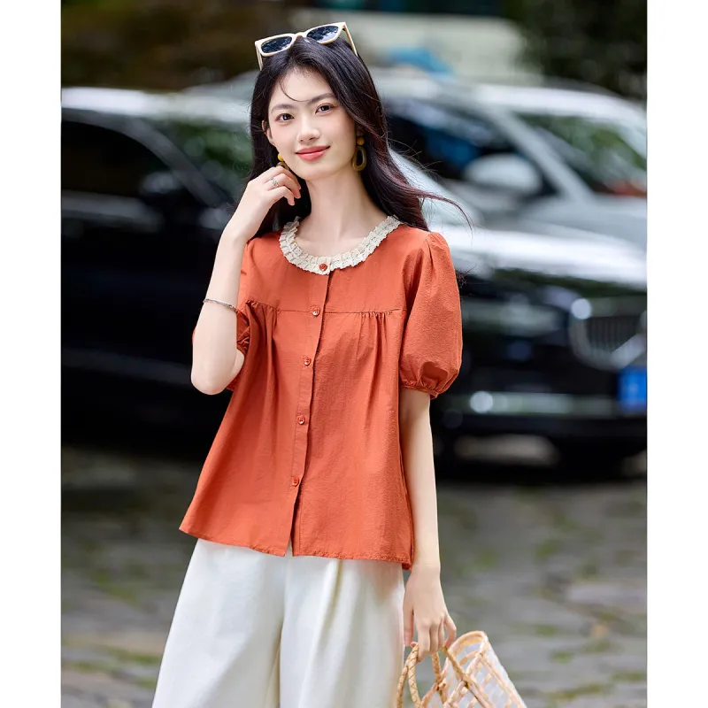 Still quiet Shirts Women's Orange-1