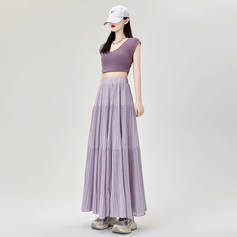 YINLEI Casual Long Skirt Women's-5