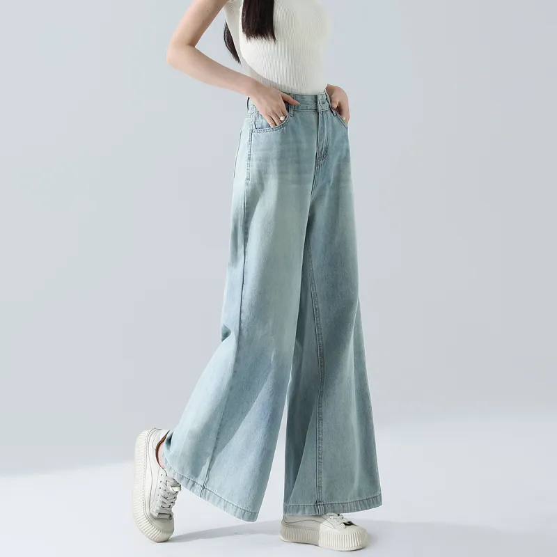FAWENXIANGZI Jeans Women's Light Blue-5