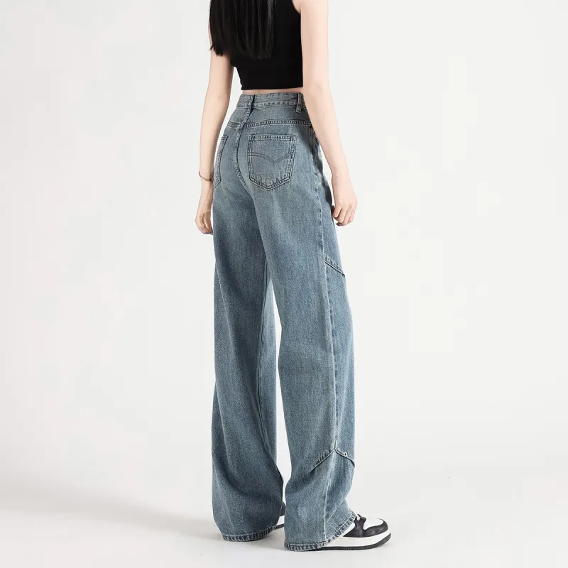 FAWENXIANGZI Jeans Women's Nostalgic Blue-11