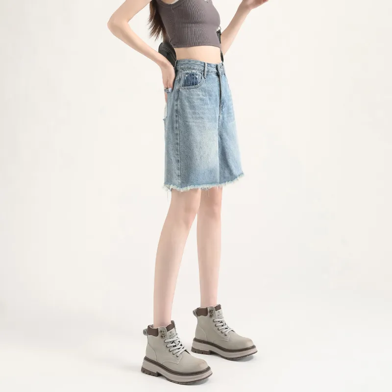 FAWENXIANGZI Denim Shorts Women's-4
