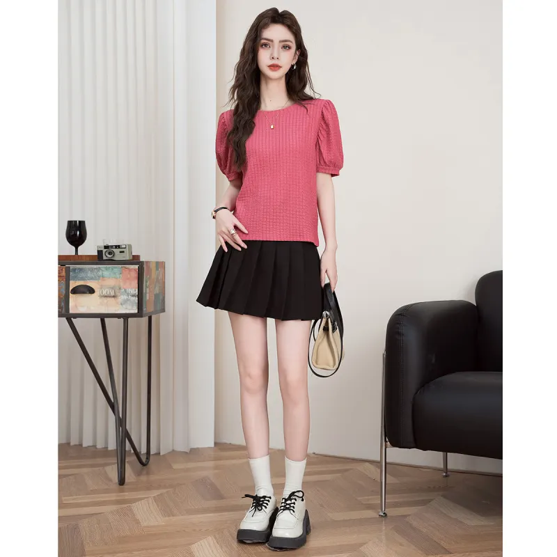 FAWENXIANGZI Puff Sleeve T Shirt Women's-2