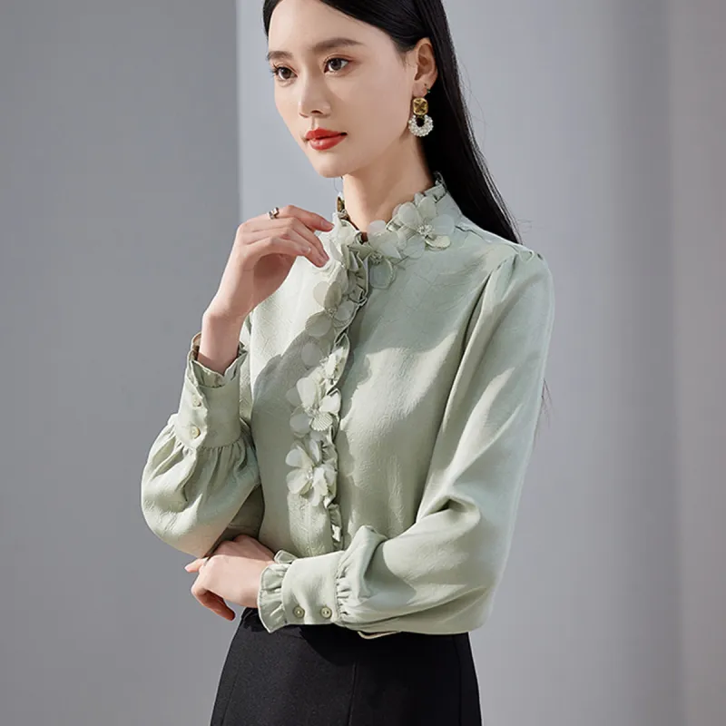 Hang Yi Court Shirts Women's Light Green-2