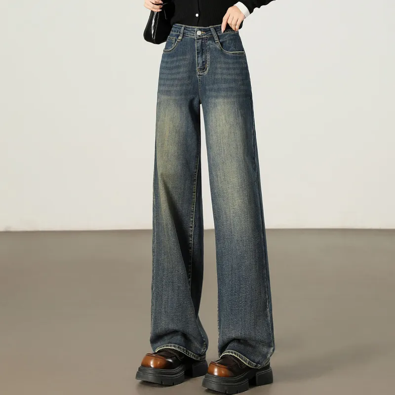 FAWENXIANGZI Jeans Women's Denim Blue-8