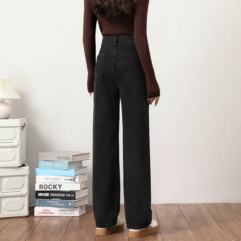 FAWENXIANGZI Jeans Women's Black-6