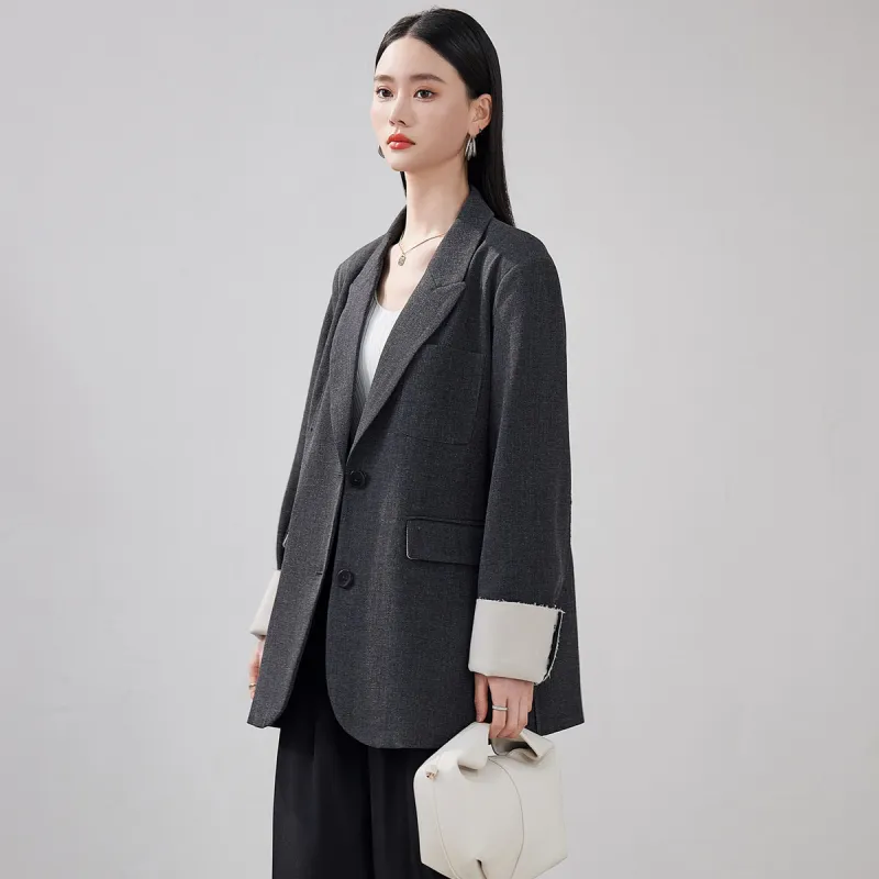 Hang Yi Court Business Suit Women's Dark Gray-5