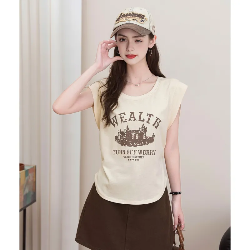 FAWENXIANGZI Flutter Sleeve T Shirt Women's-4