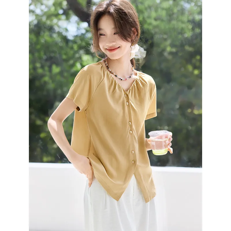 Mo Han Yi Mei Shirts Women's Lemon-1