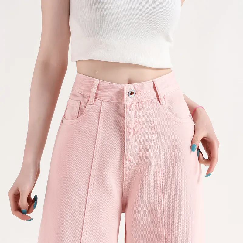 FAWENXIANGZI Jeans Women's Pink-4