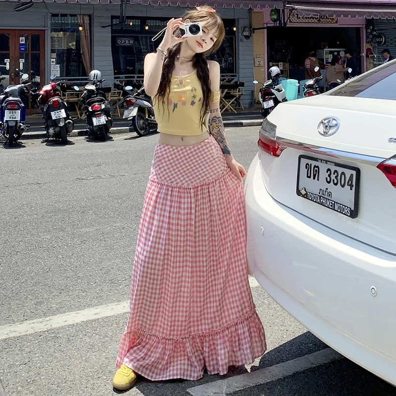 YINLEI Casual Long Skirt Women's-5