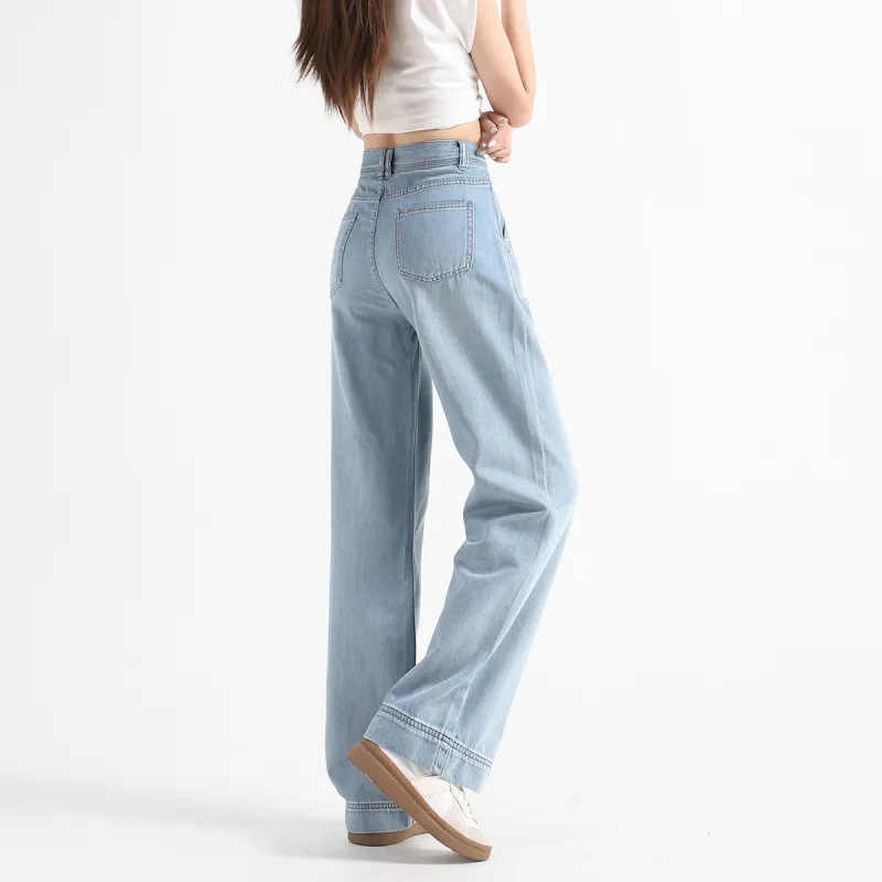 FAWENXIANGZI Jeans Women's Light Blue-8