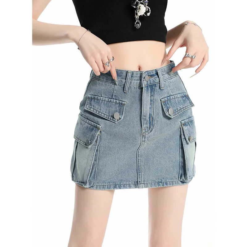 YINLEI Denim Short Skirts Women's-1