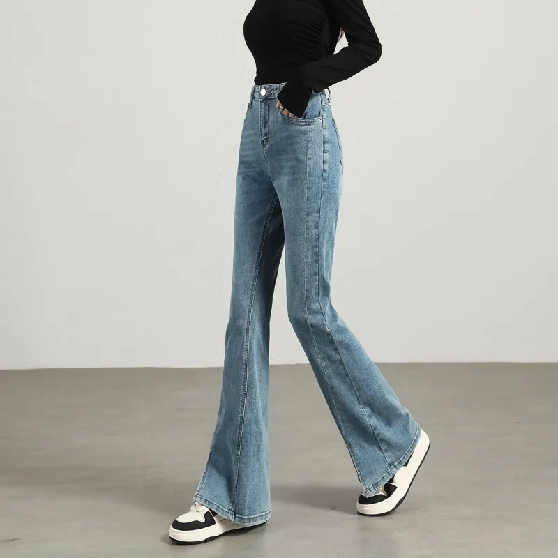 FAWENXIANGZI Jeans Women's Light Blue-4