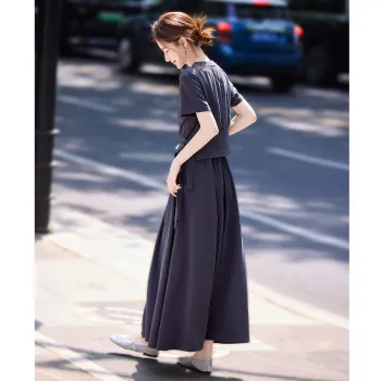 Still quiet Two Piece Skirt Sets Women's Gray