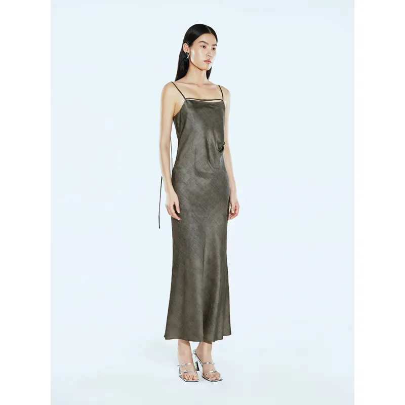 COVERINS Slip Dresses Women's Dark Grass Green-4