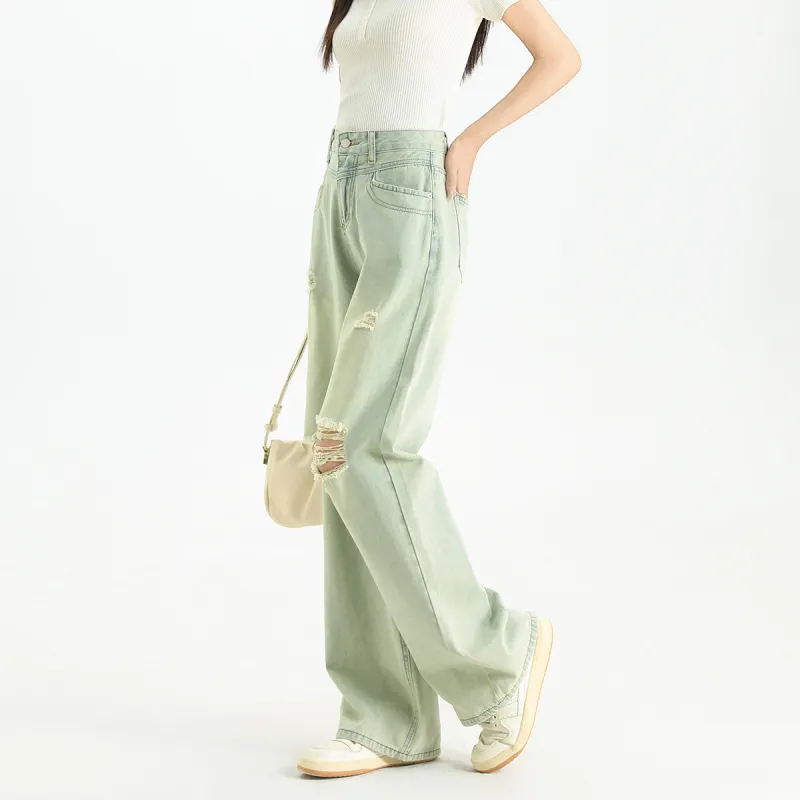FAWENXIANGZI Jeans Women's Light Blue-3