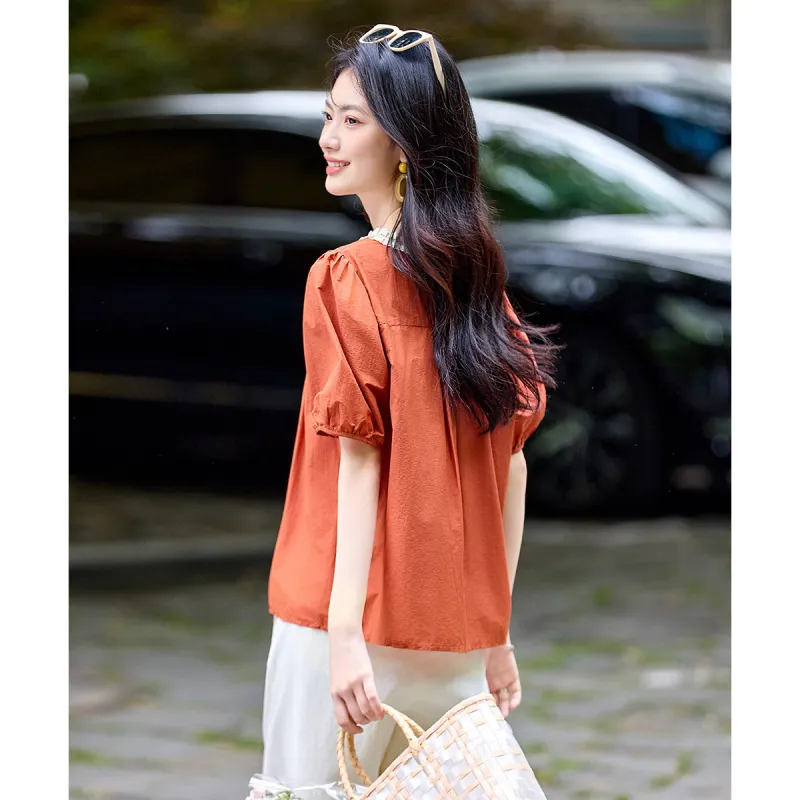 Still quiet Shirts Women's Orange-2