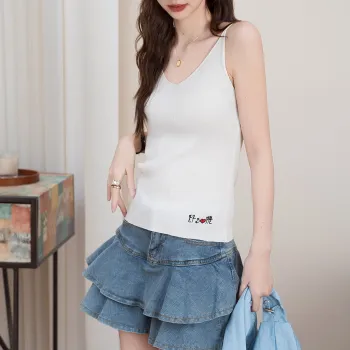 FAWENXIANGZI Tank Tops Women's White