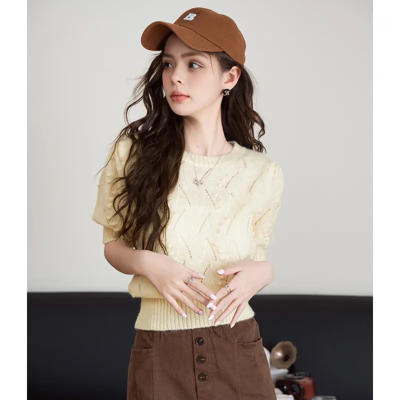 FAWENXIANGZI Knitwear Women's Apricot-0