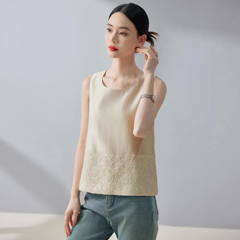 Hang Yi Court Vest Unisex Beige-2